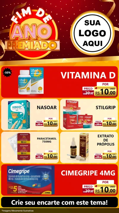 Modelo de TV para TV Vertical com o tema Fim de Ano Premiado para Farmácia