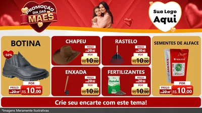 Modelo de TV para TV Horizontal com o tema Promoção Dia das Mães para Agropecuária