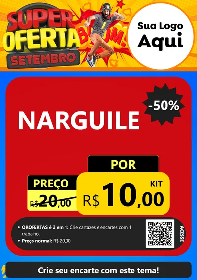 Modelo de Cartaz para Cartaz A4 Vertical com o tema Super Oferta Setembro para Tabacaria