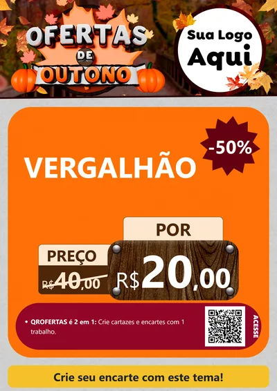 Modelo de Cartaz para Cartaz A4 Vertical com o tema Ofertas de Outono para Ferragens