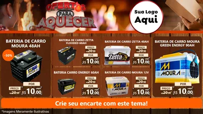Modelo de TV para TV Horizontal com o tema Ofertas Para Aquecer para Baterias Elétricas