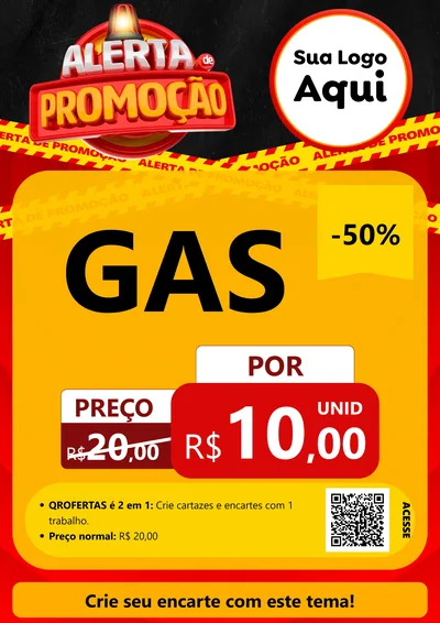 Modelo de Cartaz para Cartaz A4 Vertical com o tema Alerta de Promoção para Água e gás