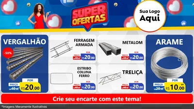 Modelo de TV para TV Horizontal com o tema Super Ofertas para Ferragens