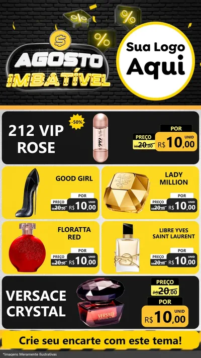 Modelo de TV para TV Vertical com o tema Agosto Imbatível para Perfumes