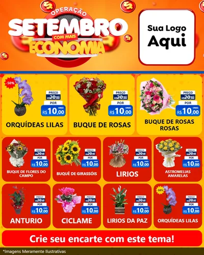Modelo de Rede Social para Feed Instagram com o tema Operação Setembro Com Muita Economia para Floricultura e jardim