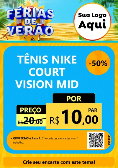 Modelo de Cartaz para Cartaz A4 Vertical com o tema Férias de Verão para Calçados