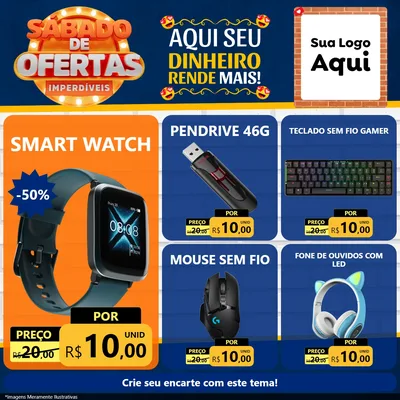 Modelo de Rede Social para Feed Facebook com o tema Sábado de Ofertas Imperdíveis para Informática