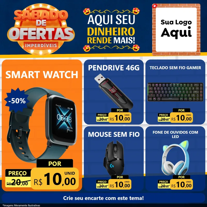 Modelo de Rede Social para Feed Facebook com o tema Sábado de Ofertas Imperdíveis para Informática