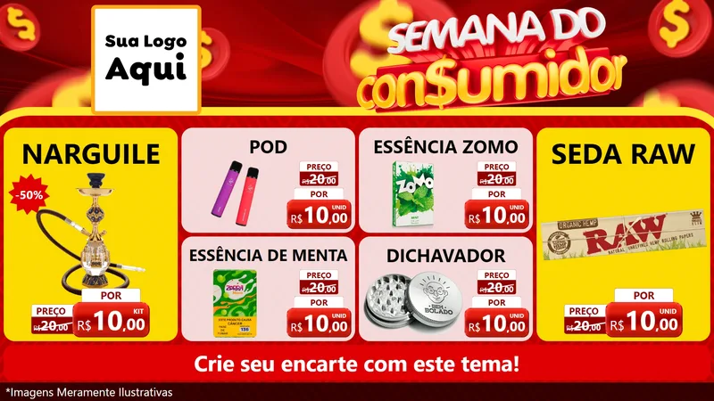 Modelo de TV para TV Horizontal com o tema Semana do Consumidor para Tabacaria