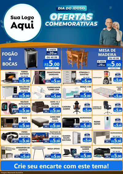 Modelo de Encarte para Encarte A4 Vertical com o tema Dia do Idoso