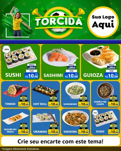 Modelo de Rede Social para Feed Instagram com o tema Torcida para Comida japonesa