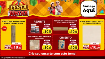 Modelo de TV para TV Horizontal com o tema Festa Junina para Pisos e revestimentos