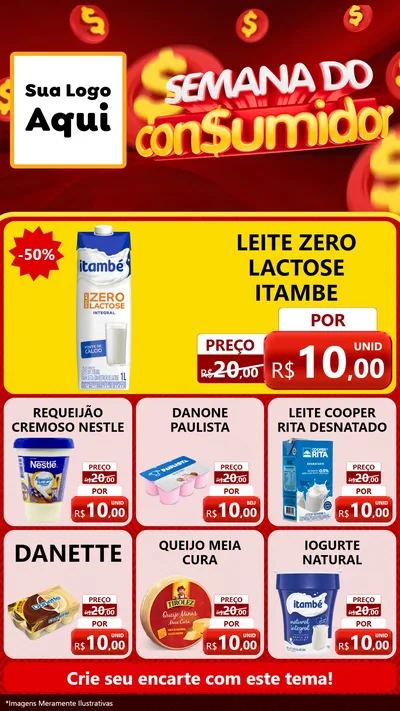 Modelo de Rede Social para Stories com o tema Semana do Consumidor para Frios e Laticínios