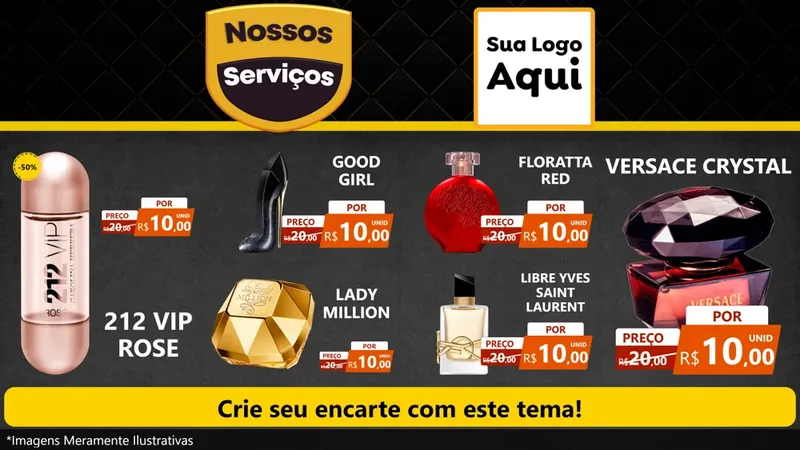 Modelo de TV para TV Horizontal com o tema Nossos Serviços para Perfumes