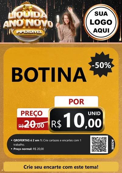 Modelo de Cartaz para Cartaz A4 Vertical com o tema Liquida Ano Novo Imperdível para Agropecuária