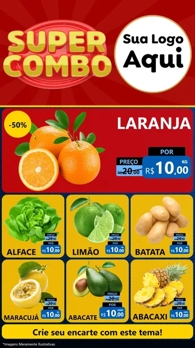 Modelo de Rede Social para Stories com o tema Super Combo para Hortifrúti