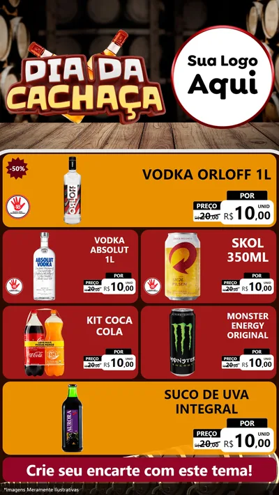 Modelo de TV para TV Vertical com o tema Dia da Cachaça para Distribuidora de bebidas