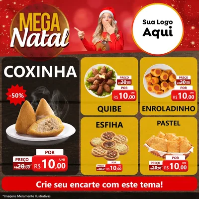 Modelo de Rede Social para Feed Facebook com o tema Mega Natal para Salgadaria