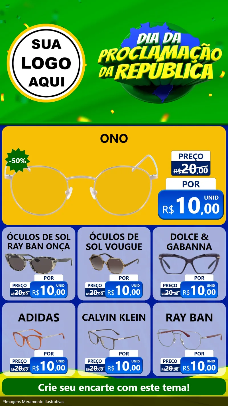 Modelo de Rede Social para Stories com o tema Dia Da Proclamação Da República para Óticas