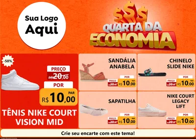 Modelo de Encarte para Encarte A4 Horizontal com o tema Quarta da Economia para Calçados