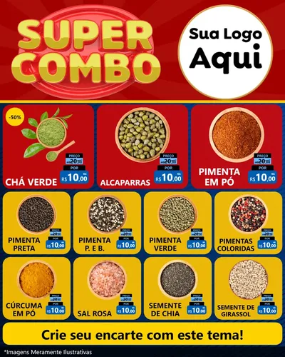 Modelo de Rede Social para Feed Instagram com o tema Super Combo para Produtos Naturais