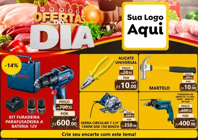 Modelo de Encarte para Encarte A4 Horizontal com o tema Ofertas do Dia para Maquinas e Ferramentas