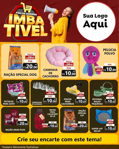Modelo de Rede Social para Feed Instagram com o tema Fim de Semana Imbatível para Pet Shop