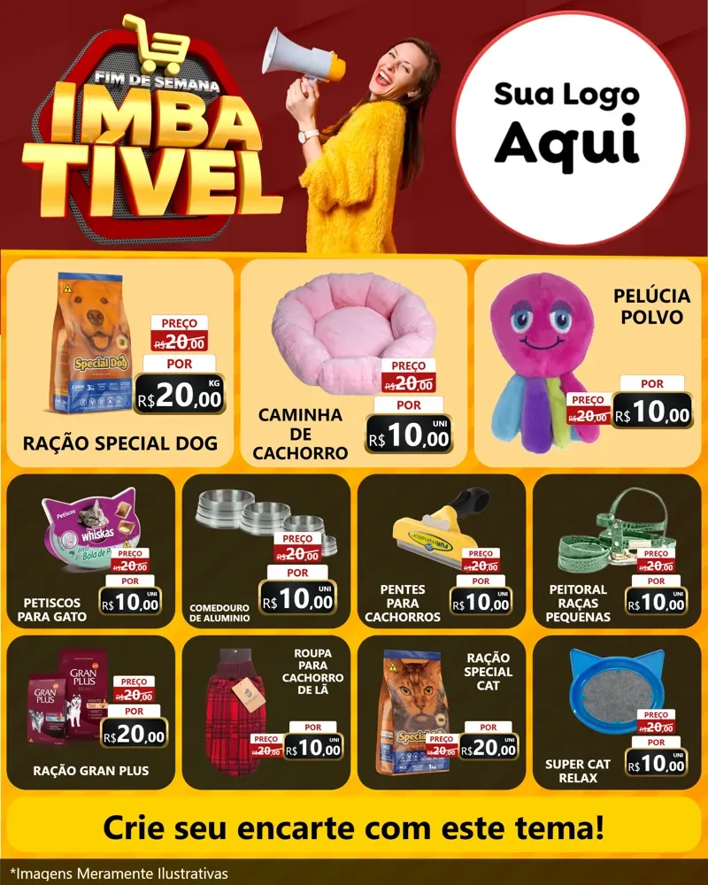 Modelo de Rede Social para Feed Instagram com o tema Fim de Semana Imbatível para Pet Shop