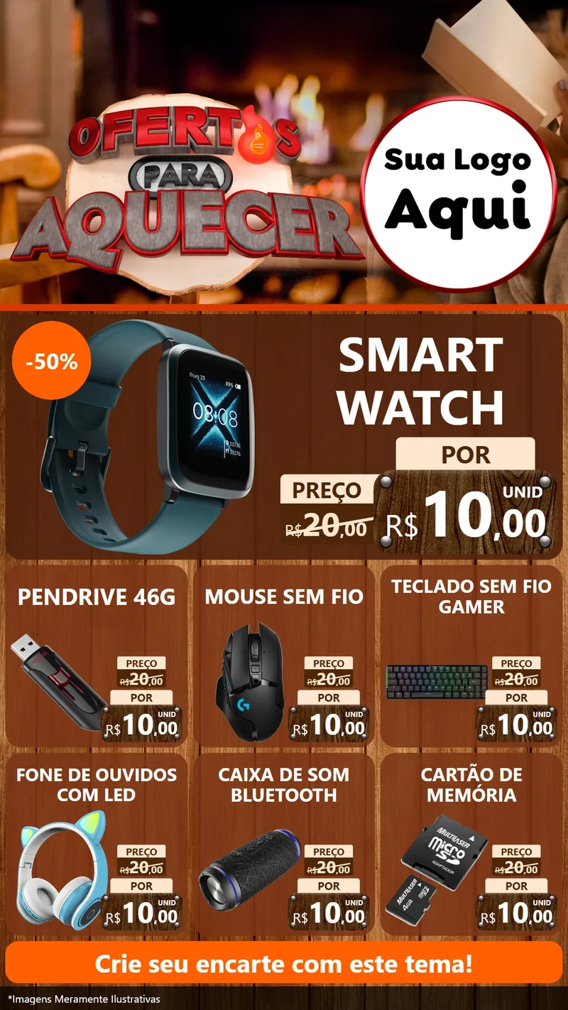 Modelo de Rede Social para Stories com o tema Ofertas Para Aquecer para Informática