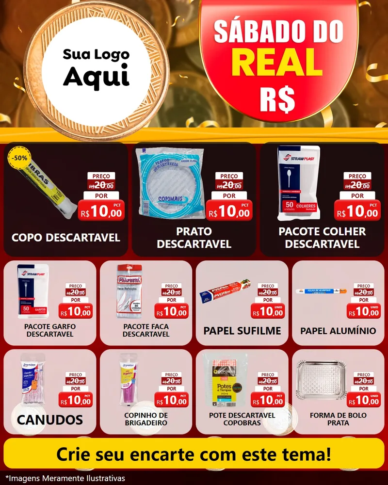Modelo de Rede Social para Feed Instagram com o tema Sábado do Real para Embalagens