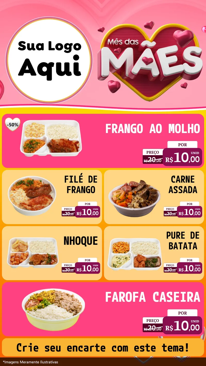 Modelo de TV para TV Vertical com o tema Mês das Mães para Restaurante