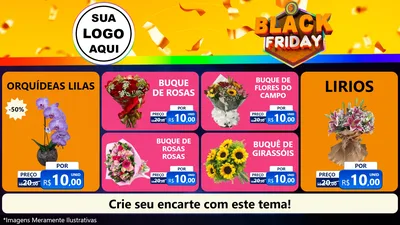 Modelo de TV para TV Horizontal com o tema Black Friday para Floricultura e jardim