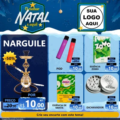Modelo de Rede Social para Feed Facebook com o tema O Melhor Natal É Aqui! para Tabacaria