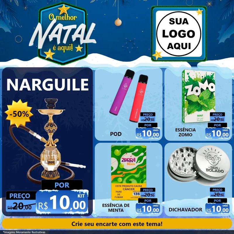 Modelo de Rede Social para Feed Facebook com o tema O Melhor Natal É Aqui! para Tabacaria