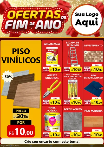 Modelo de Encarte para Encarte A4 Vertical com o tema Ofertas de Fim de Ano para Material para Construção