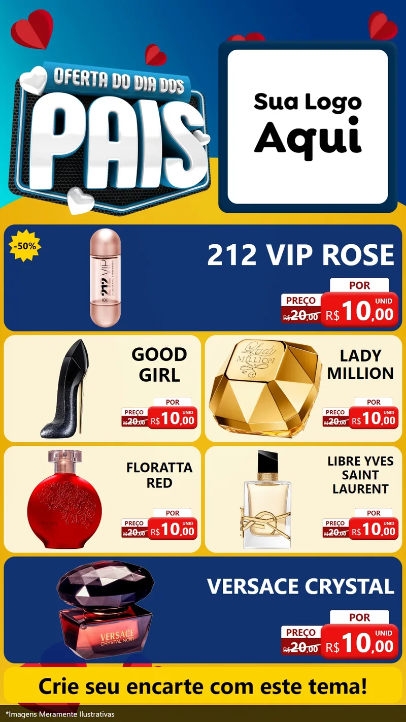 Modelo de TV para TV Vertical com o tema Oferta Do Dia Dos Pais para Perfumes