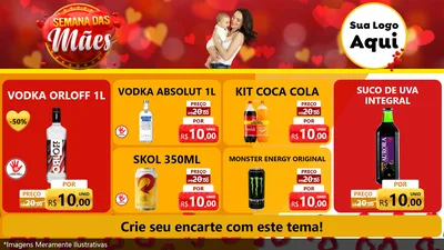 Modelo de TV para TV Horizontal com o tema Semana das Mães para Distribuidora de bebidas