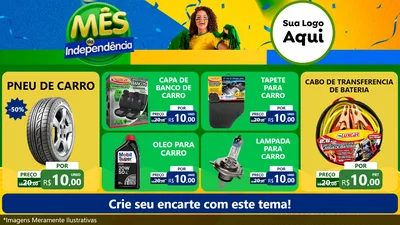 Modelo de TV para TV Horizontal com o tema Mês da Independência para Auto peças