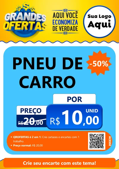 Modelo de Cartaz para Cartaz A4 Vertical com o tema Grandes Ofertas para Auto peças