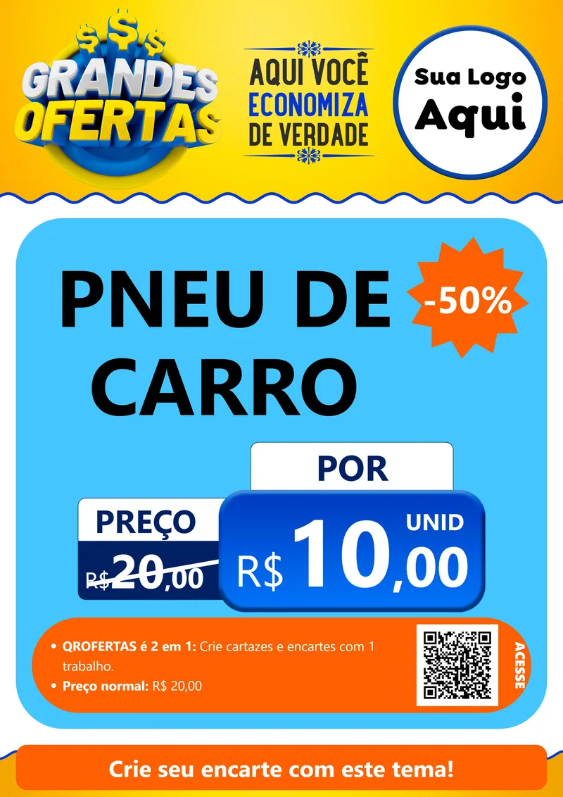 Modelo de Cartaz para Cartaz A4 Vertical com o tema Grandes Ofertas para Auto peças