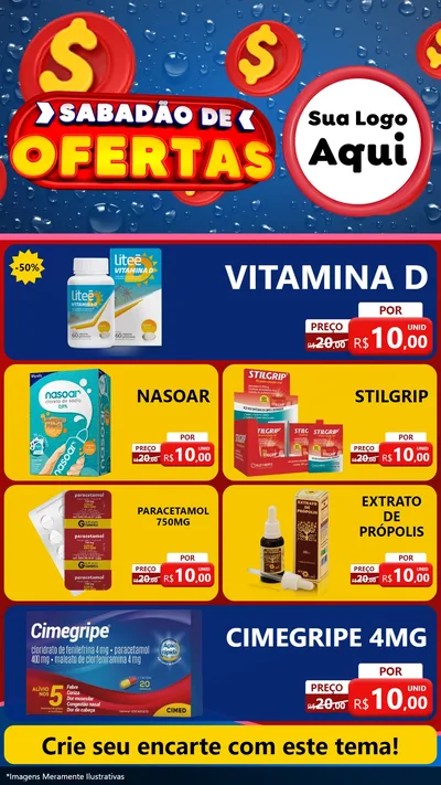 Modelo de TV para TV Vertical com o tema Sabadão de Ofertas para Farmácia