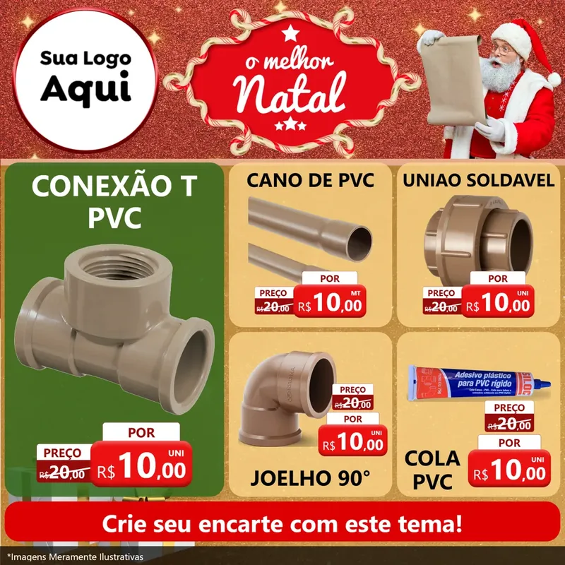 Modelo de Rede Social para Feed Facebook com o tema O Melhor Natal para Tubos e conexões