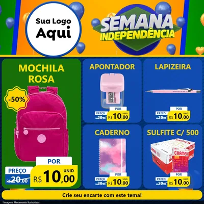 Modelo de Rede Social para Feed Facebook com o tema Semana da Independência para Papelaria