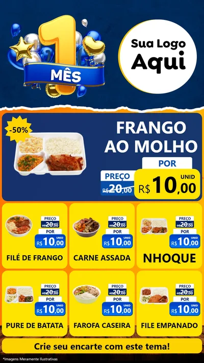 Modelo de Rede Social para Stories com o tema Um Mês de Aniversário para Restaurante