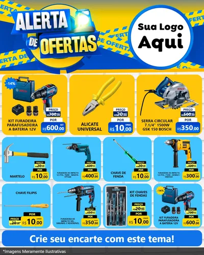 Modelo de Rede Social para Feed Instagram com o tema Alerta de Ofertas para Maquinas e Ferramentas