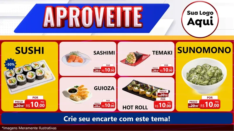 Modelo de TV para TV Horizontal com o tema Aproveite para Comida japonesa