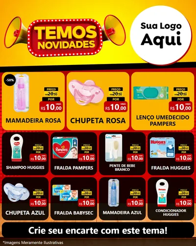 Modelo de Rede Social para Feed Instagram com o tema Temos Novidades para Bebês