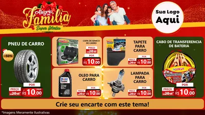 Modelo de TV para TV Horizontal com o tema Alegria em Família Super Ofertas - Natal para Auto peças