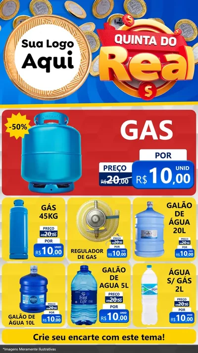 Modelo de Rede Social para Stories com o tema Quinta do Real para Água e gás
