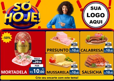 Modelo de Encarte para Encarte A4 Horizontal com o tema Só Hoje! para Frios e Laticínios